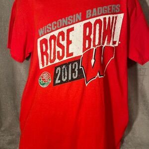 Red and white Michigan State Spartans‎ 2013 Rose Bowl football shirt